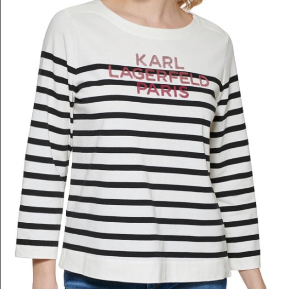 Designer Karl Lagerfeld striped top